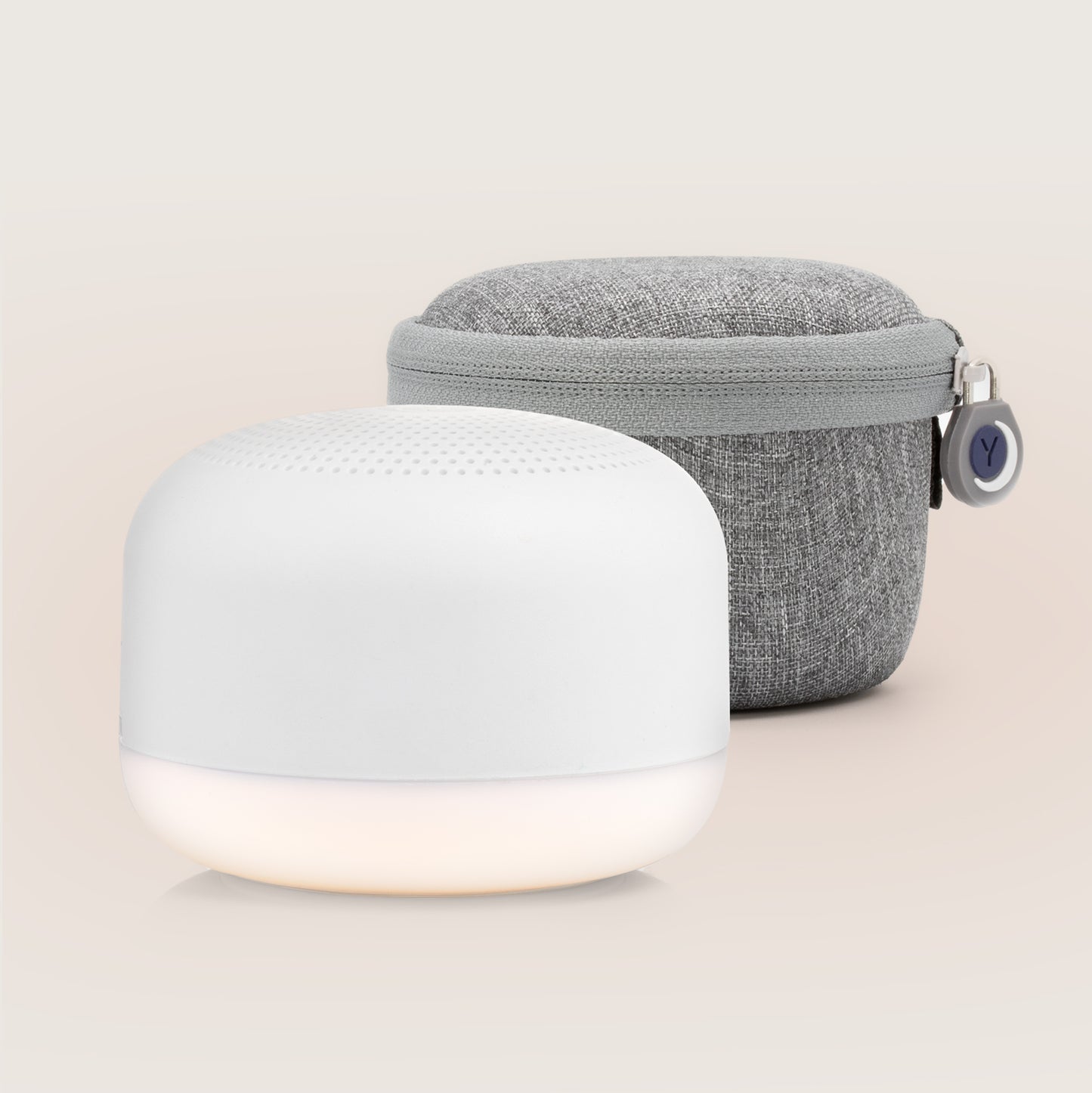 Travel Mini Sound Machine with Nightlight, White, and Travel Case