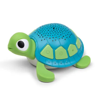 Soundscene - A blue and green turtle night light with star projections.